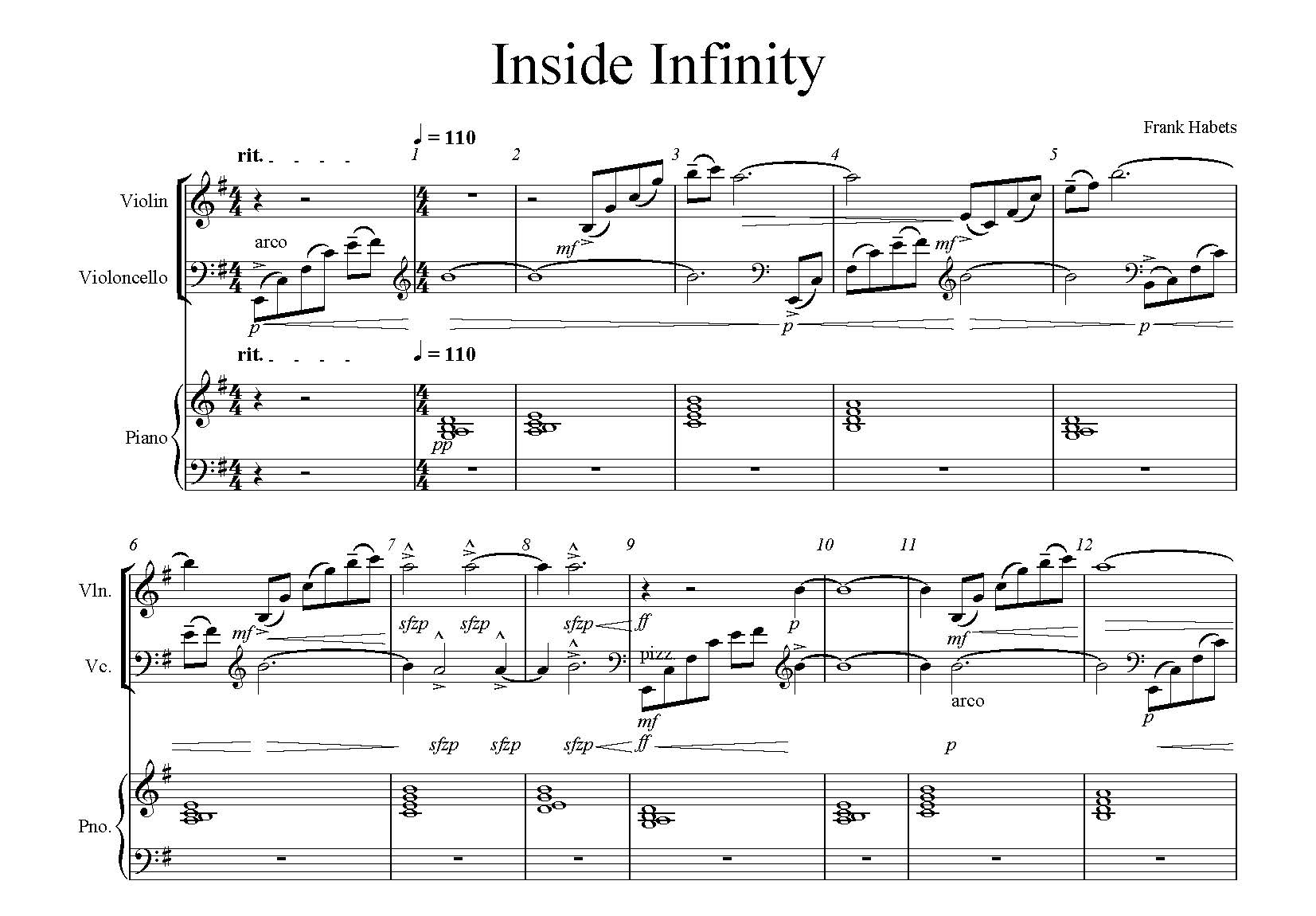 Inside Infinity(complete) - partituur